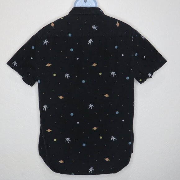 Forever 21* Men's Short Sleeve Button Down Curved Hem Chest Pocket Shirt~ Large - Picture 2 of 12